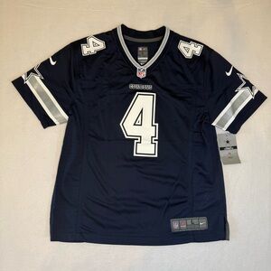 NWT NFL Nike Cowboys Dak Prescott Navy Blue Jersey Youth L 14/16